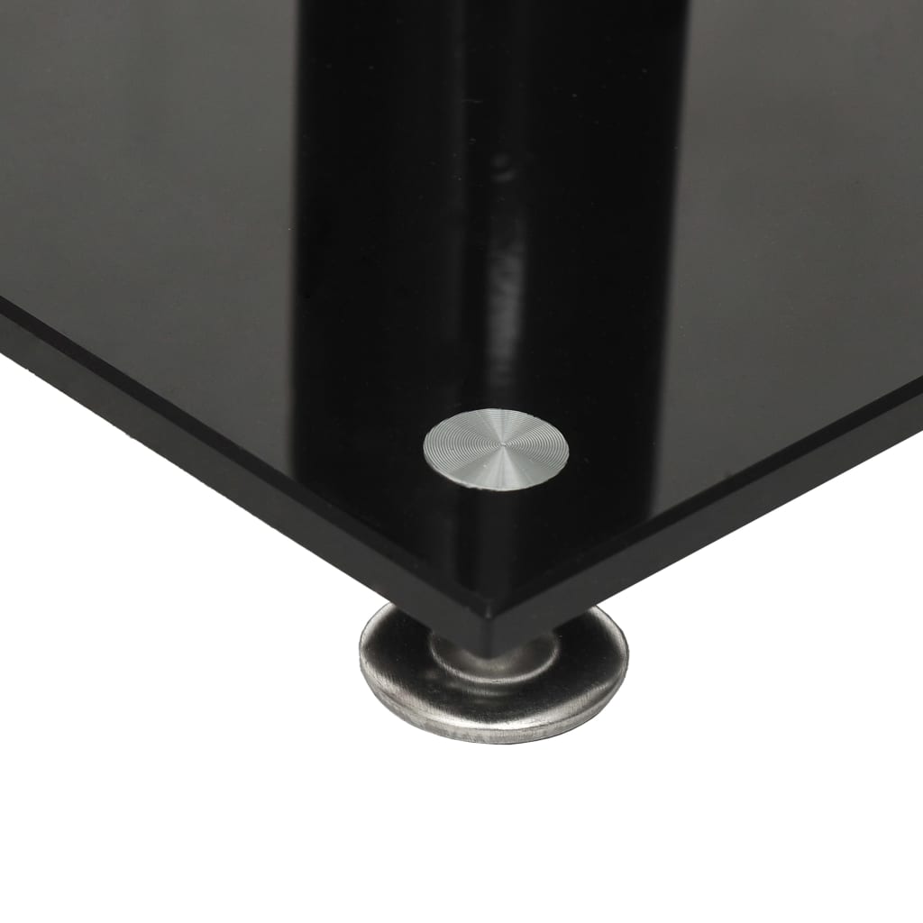 Speaker Stands 2 pcs. Black Tempered Glass 4 Pillars