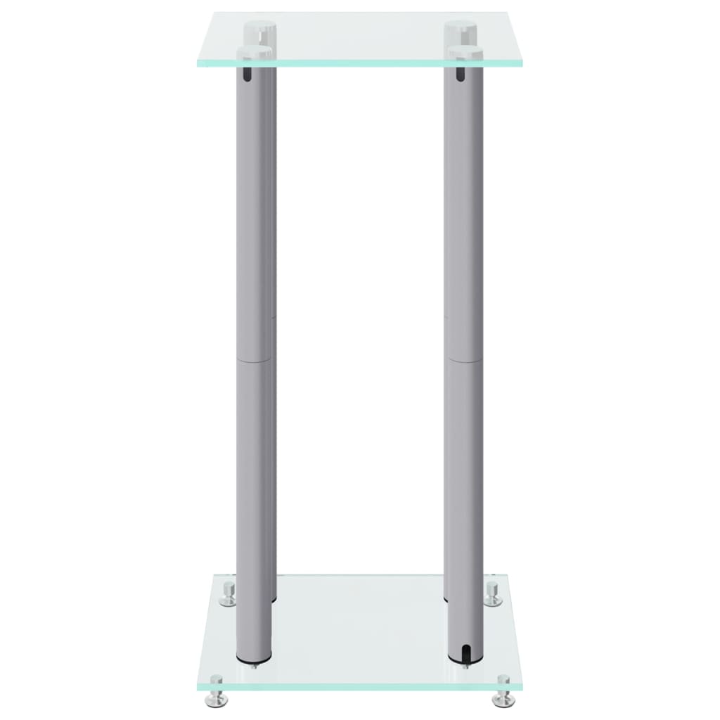 Pieds d'enceintes 2 pcs Argent Verre trempé 4 colonnes