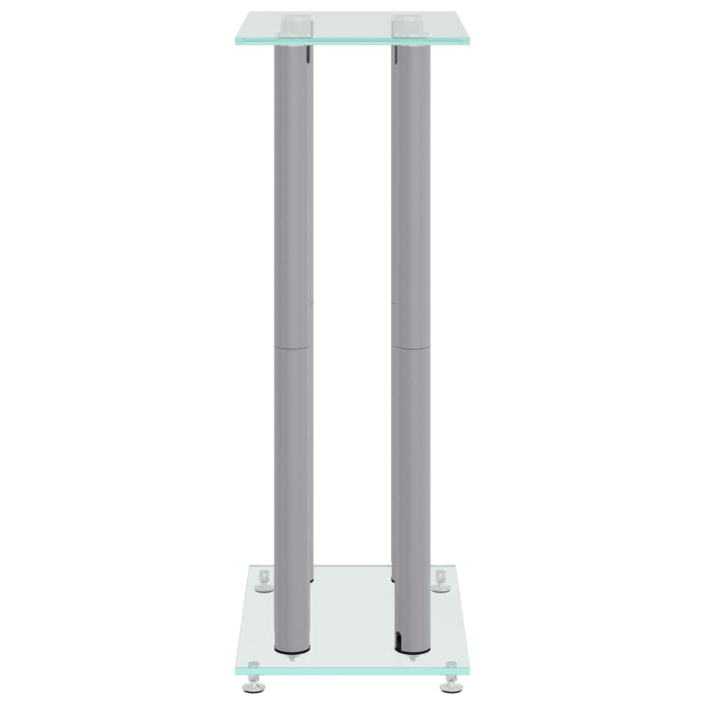 Pieds d'enceintes 2 pcs Argent Verre trempé 4 colonnes