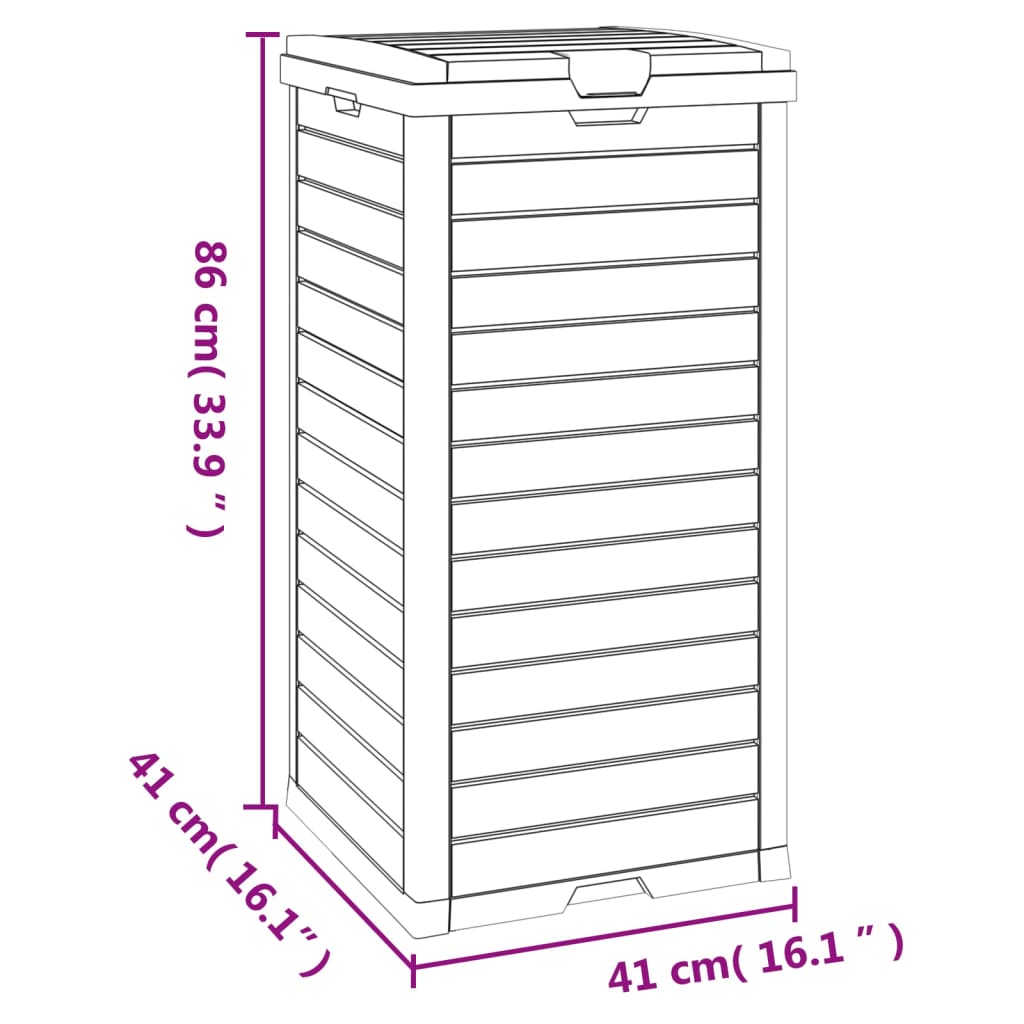 Outdoor Rubbish Bin Black 41x41x86 cm Polypropylene