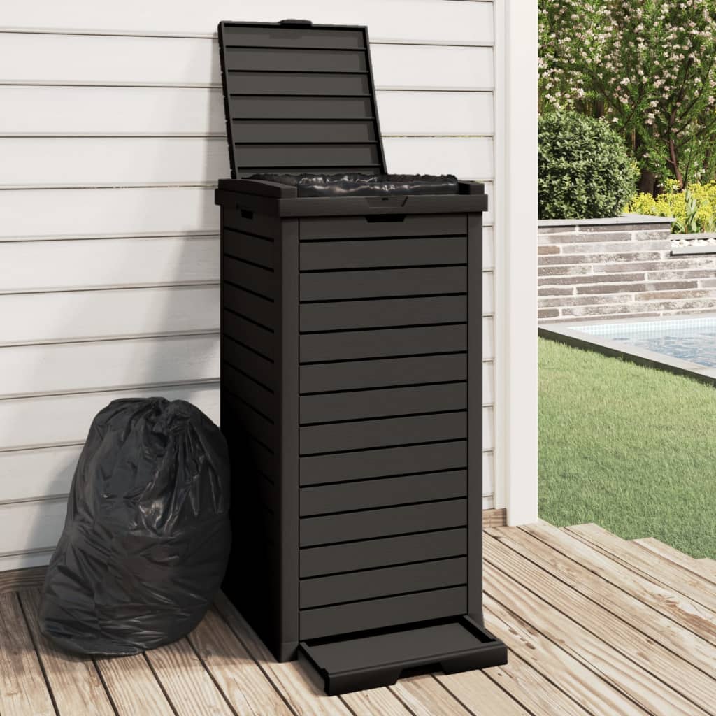 Outdoor Rubbish Bin Black 41x41x86 cm Polypropylene