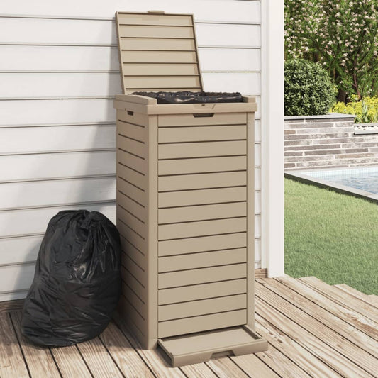 Outdoor Trash Can Light Brown 41x41x86 cm Polypropylene