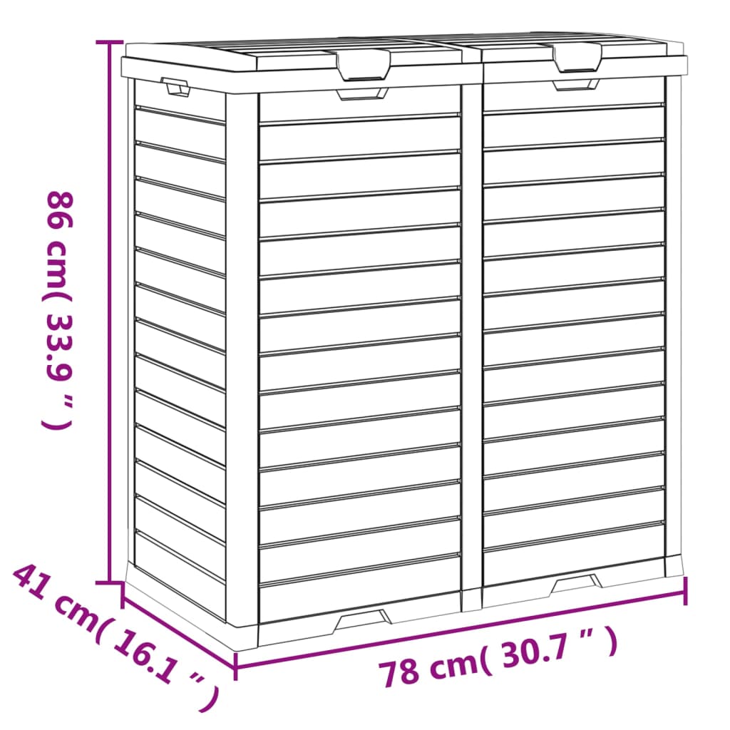 Outdoor Bin Black 78x41x86 cm Polypropylene