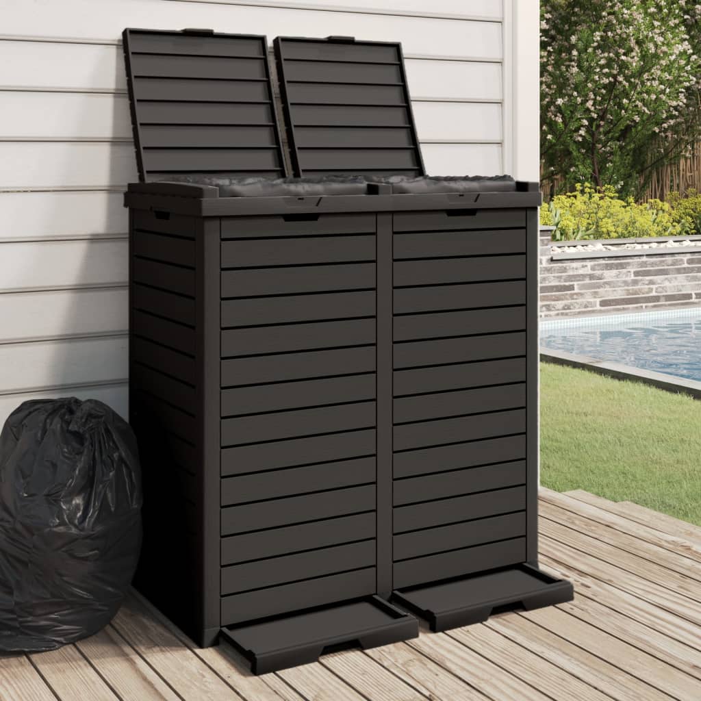 Outdoor Bin Black 78x41x86 cm Polypropylene