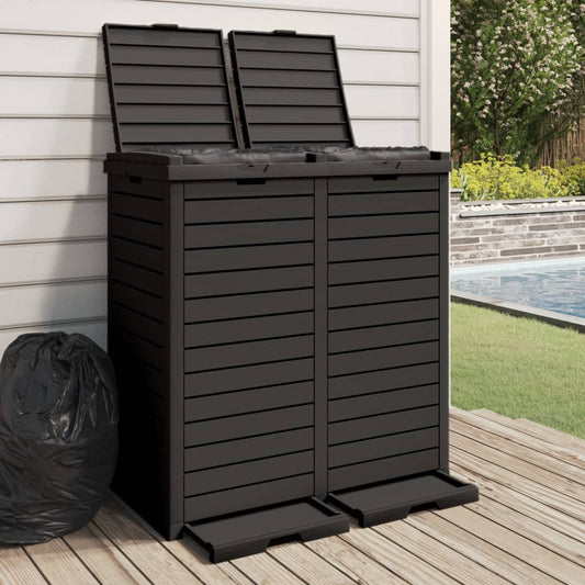 Outdoor Bin Black 78x41x86 cm Polypropylene