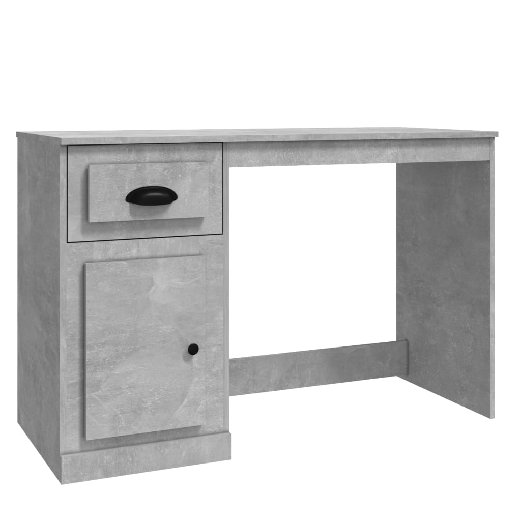 Desk with drawer Concrete Grey 115x50x75 cm Engineered Wood