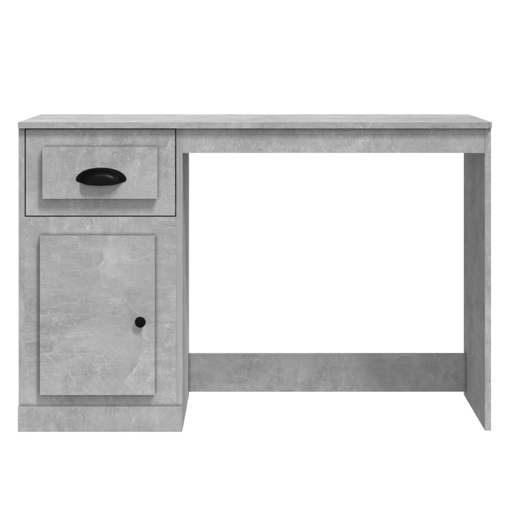 Desk with drawer Concrete Grey 115x50x75 cm Engineered Wood