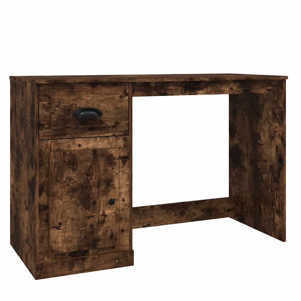 Desk with Drawer Smoked Oak 115x50x75cm