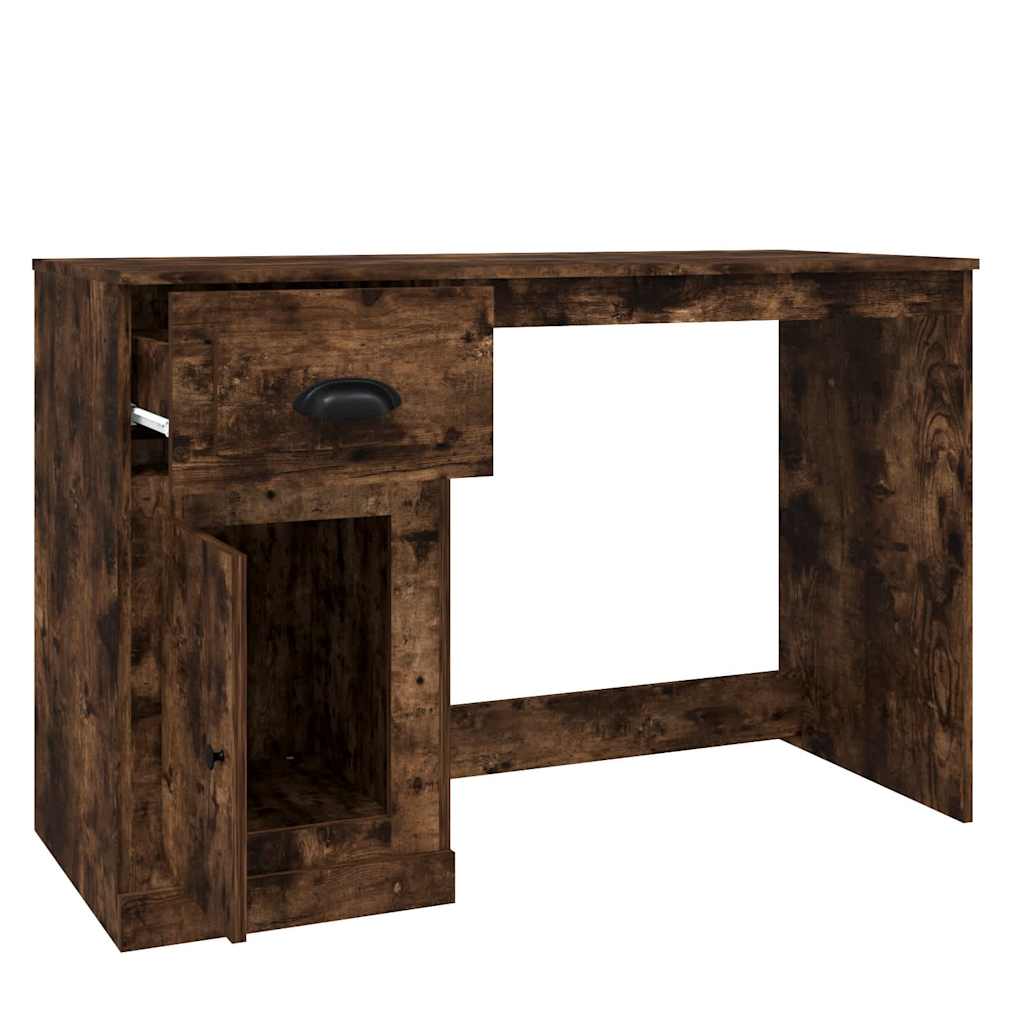 Desk with Drawer Smoked Oak 115x50x75cm