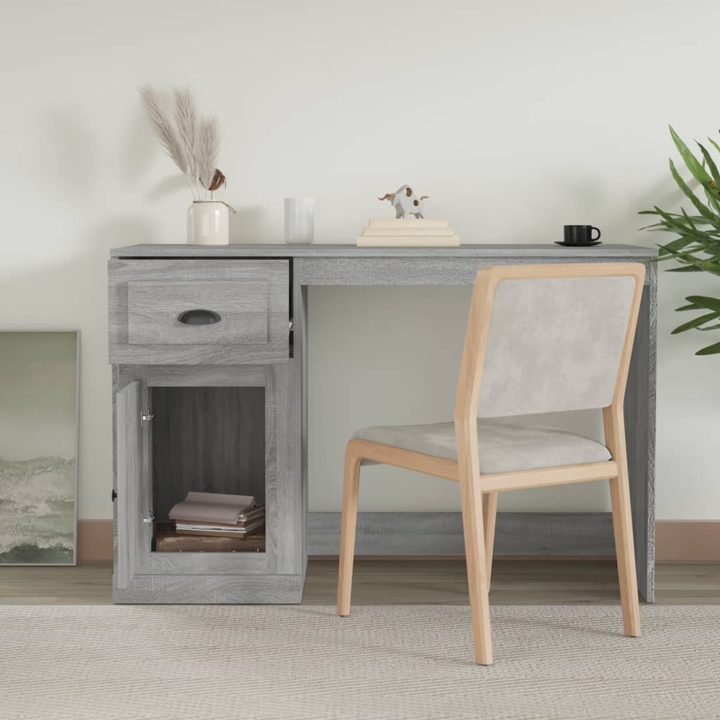 Desk with Drawer Grey Sonoma 115x50x75cm