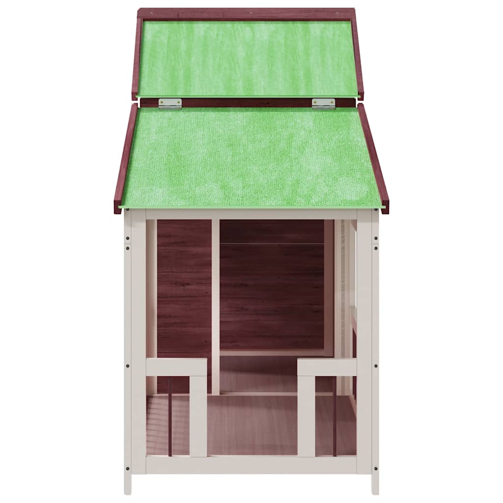 Hundehütte Mokka 143x60,5x109 cm Massivholz Kiefer