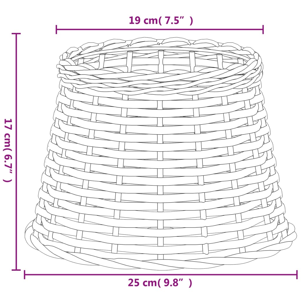 Lampshade White Ø25x17 cm Wicker