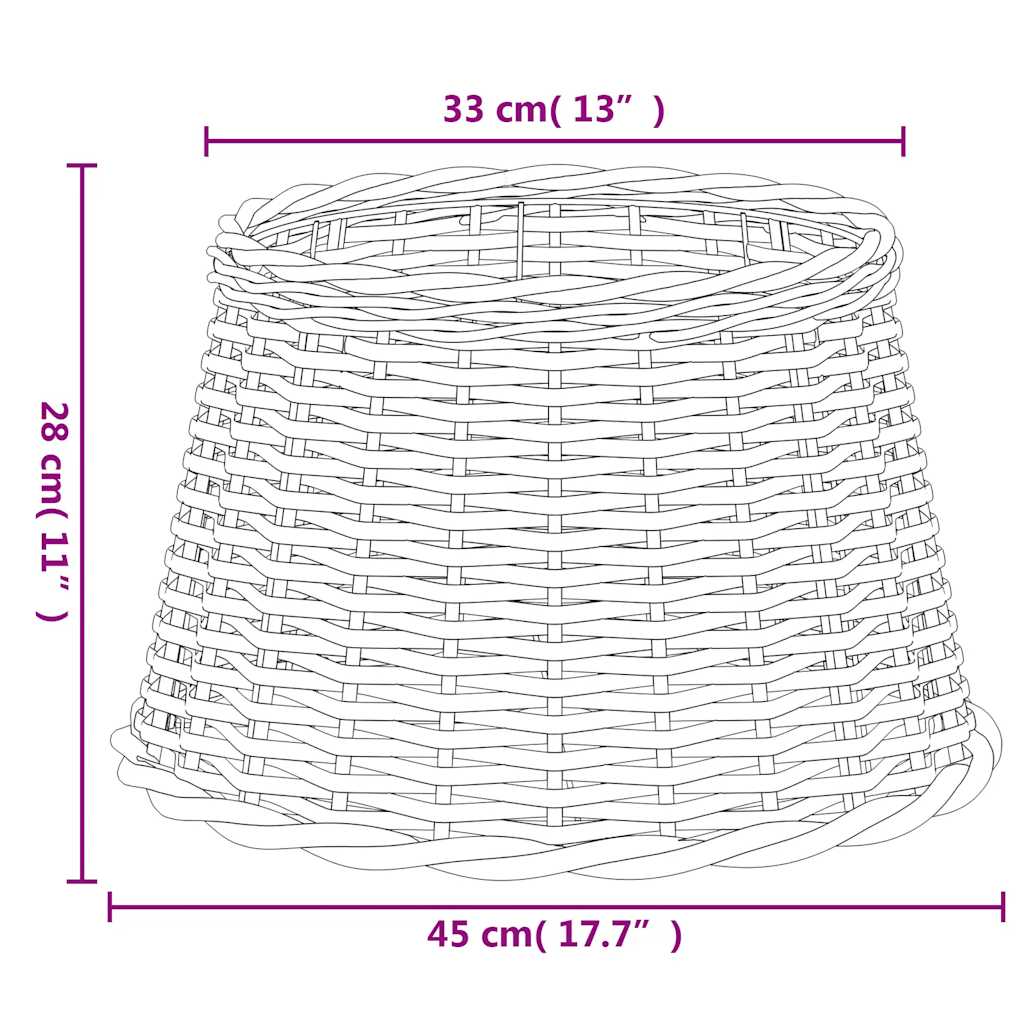 Lampshade White Ø45x28 cm Wicker