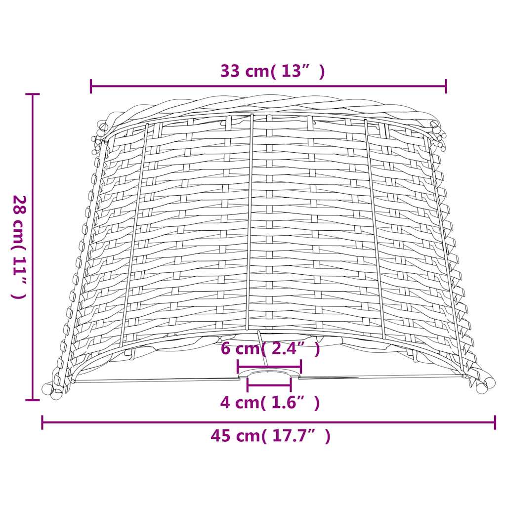 Lampshade White Ø45x28 cm Wicker
