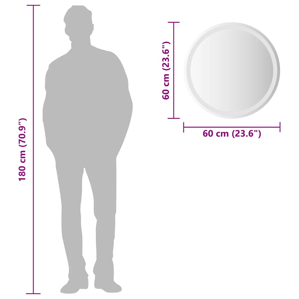 LED Bathroom Mirror 60 cm Round