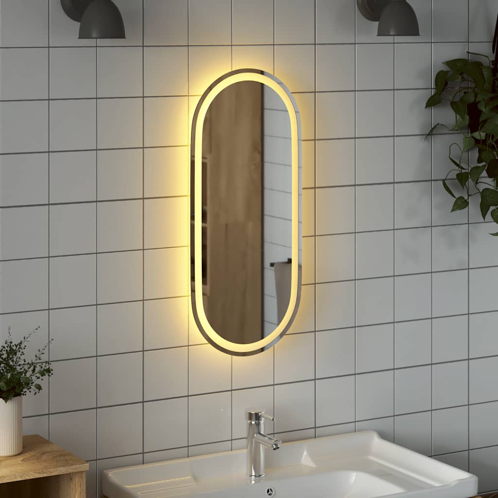 Miroir de salle de bain LED ovale 80x35 cm