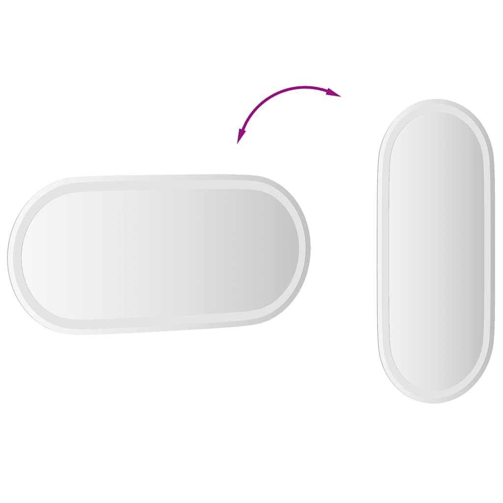Miroir de salle de bain LED ovale 80x35 cm
