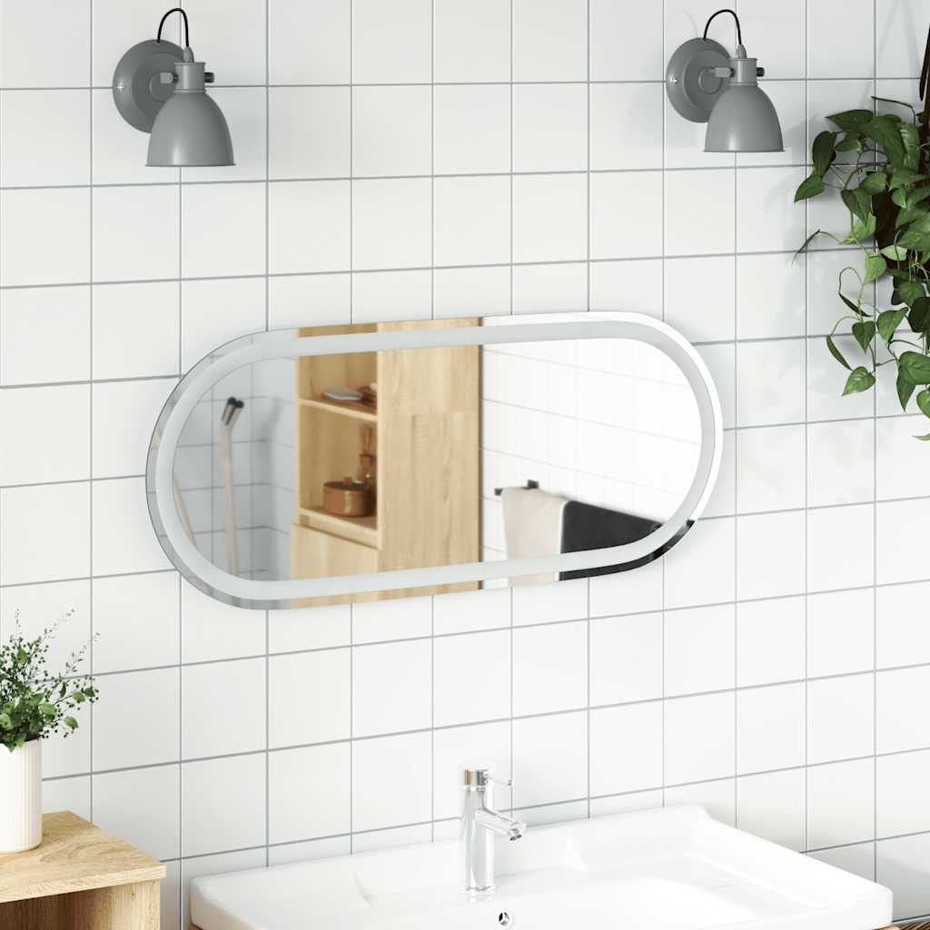 Miroir de salle de bain LED ovale 80x35 cm