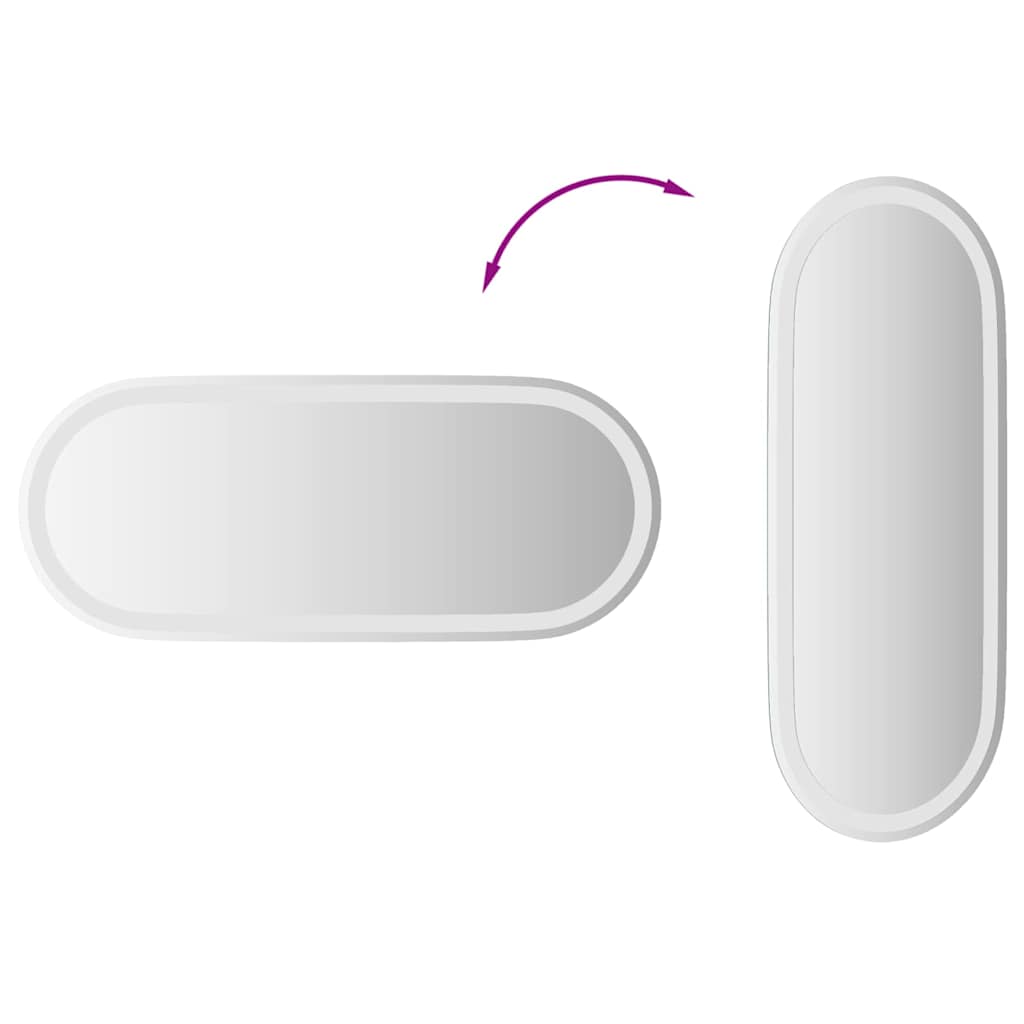 LED Bathroom Mirror 90x40 cm Oval