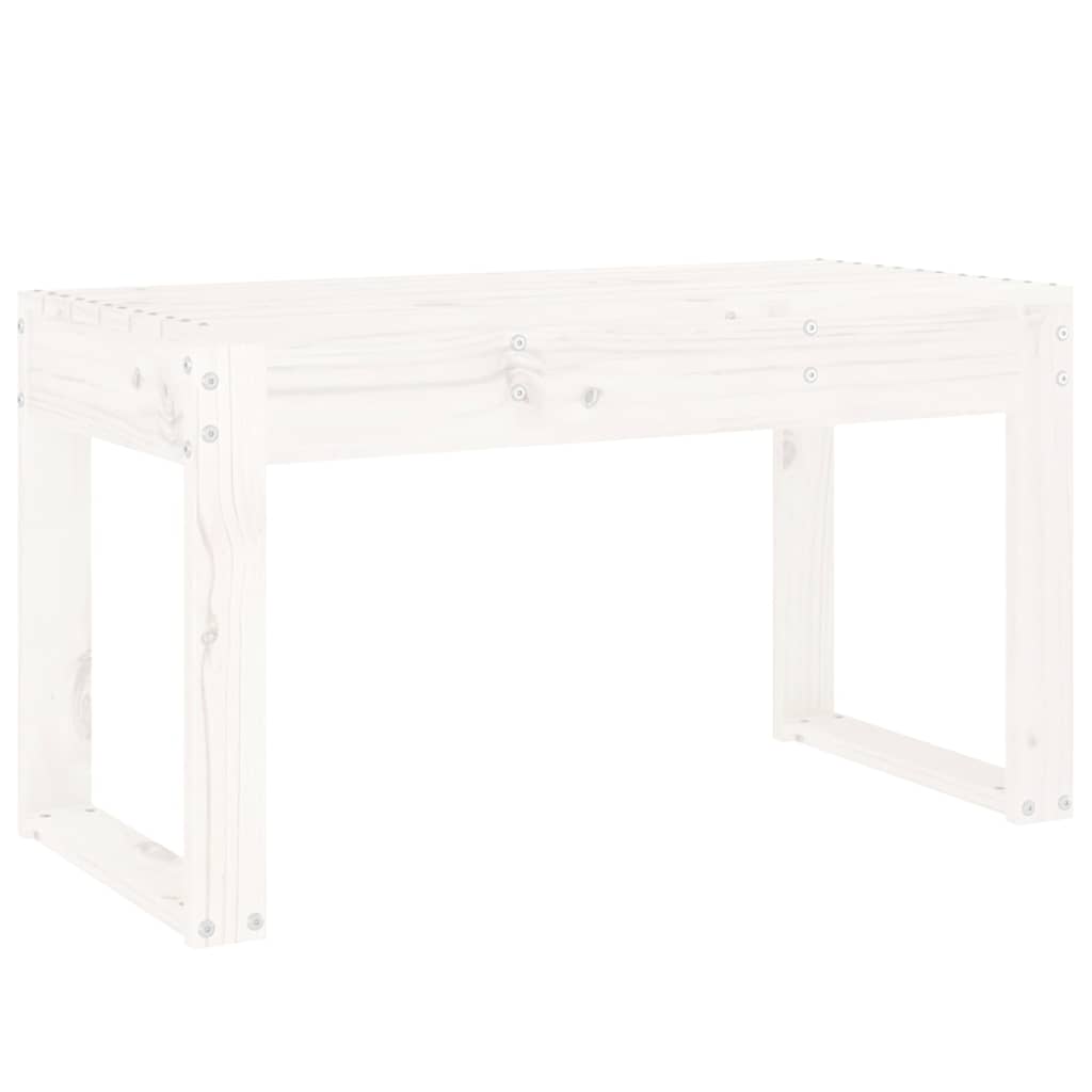 Gartenbank Weiß 80x38x45 cm Massivholz Kiefer