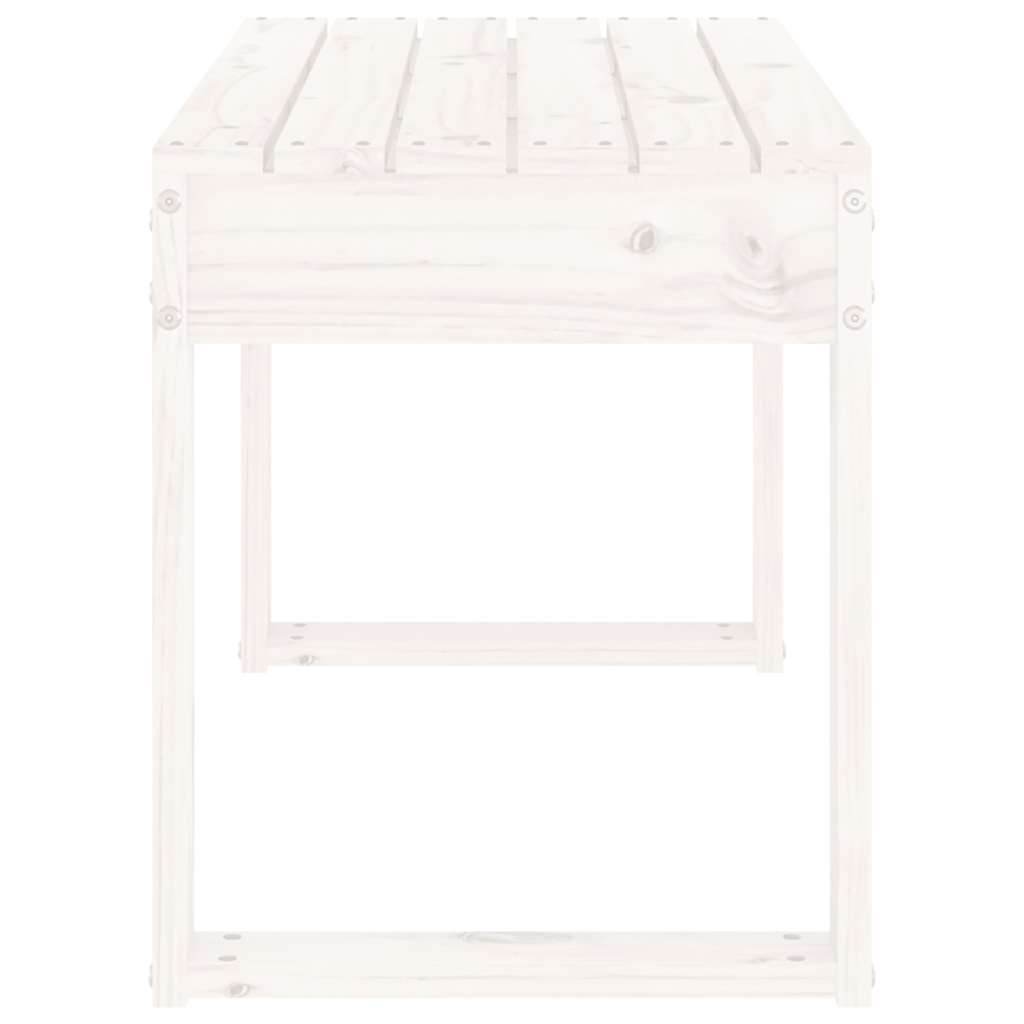 Gartenbank Weiß 80x38x45 cm Massivholz Kiefer