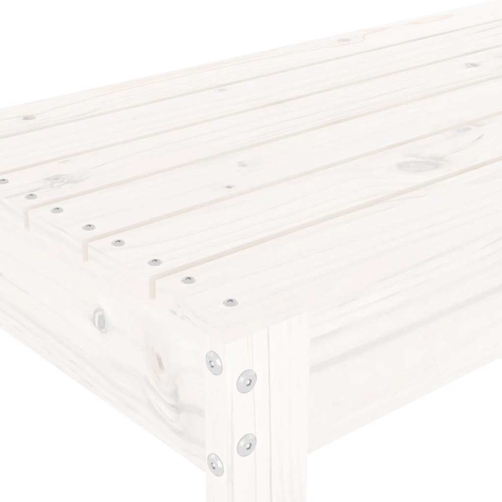 Gartenbank Weiß 80x38x45 cm Massivholz Kiefer