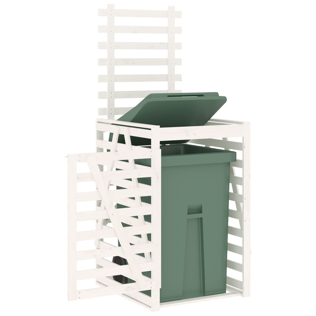 White Dustbin Shed 84x90x128.5 cm Solid Pine