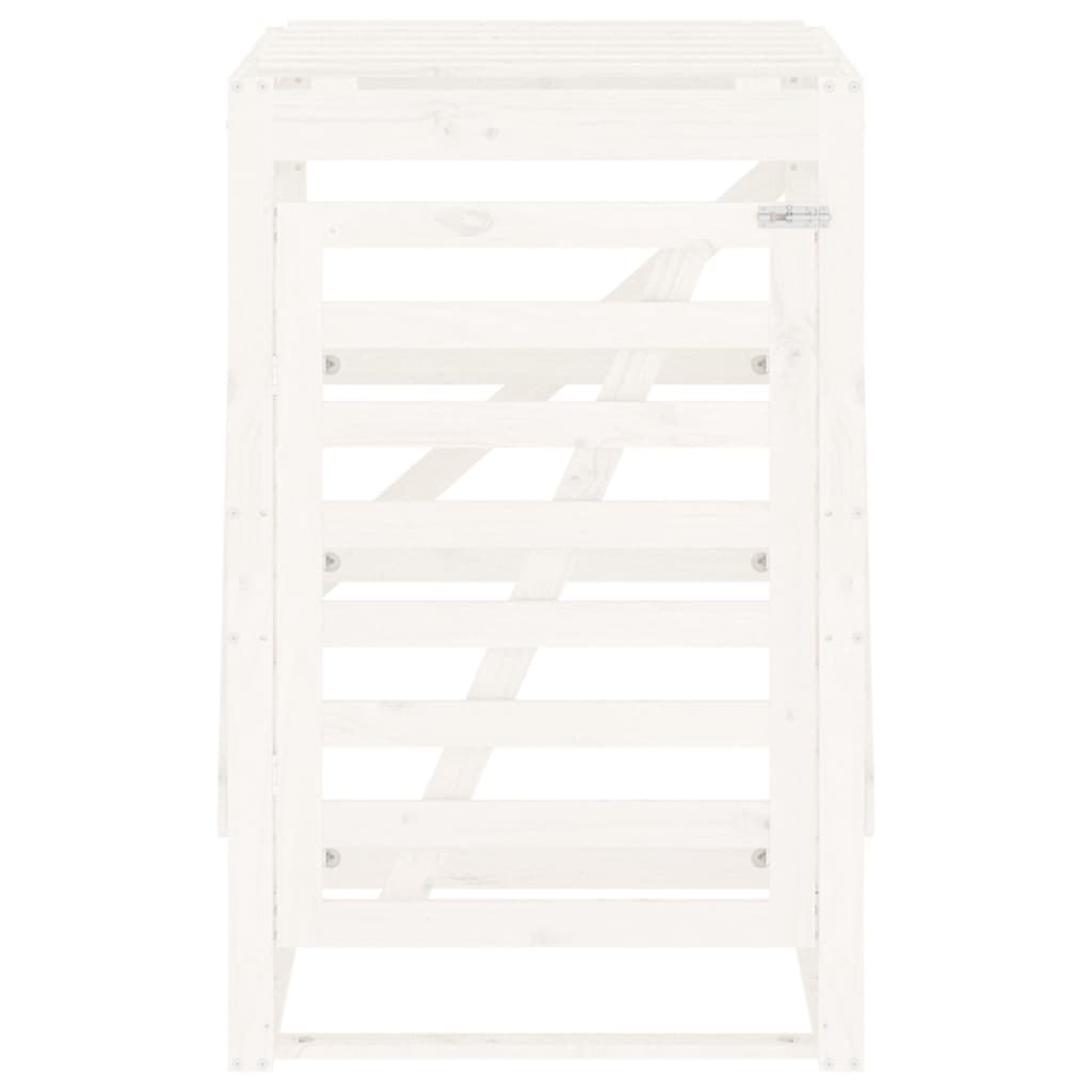 White Dustbin Shed 84x90x128.5 cm Solid Pine
