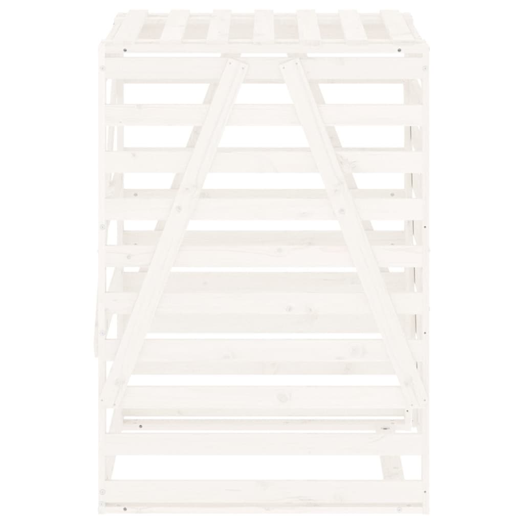 White Dustbin Shed 84x90x128.5 cm Solid Pine