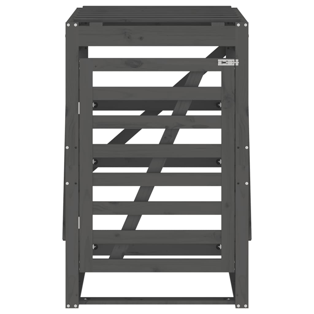Wheelie Bin Storage Unit, Grey, 84x90x128.5 cm, Solid Pine