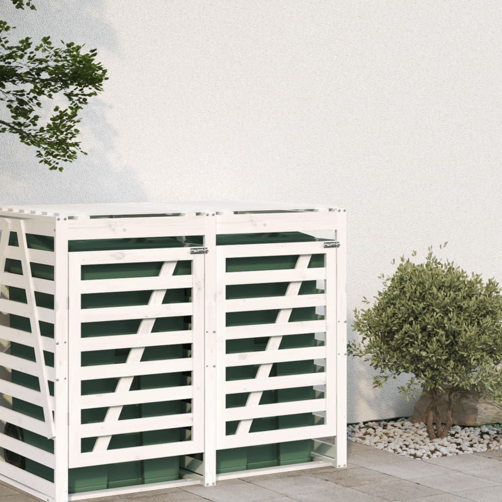 Extension pour abri poubelles blanc en pin massif