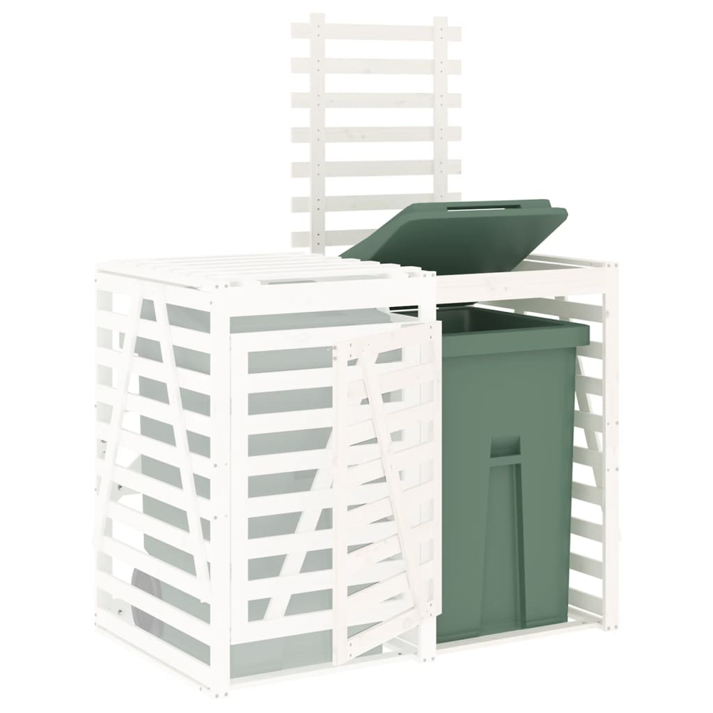Extension pour abri poubelles blanc en pin massif