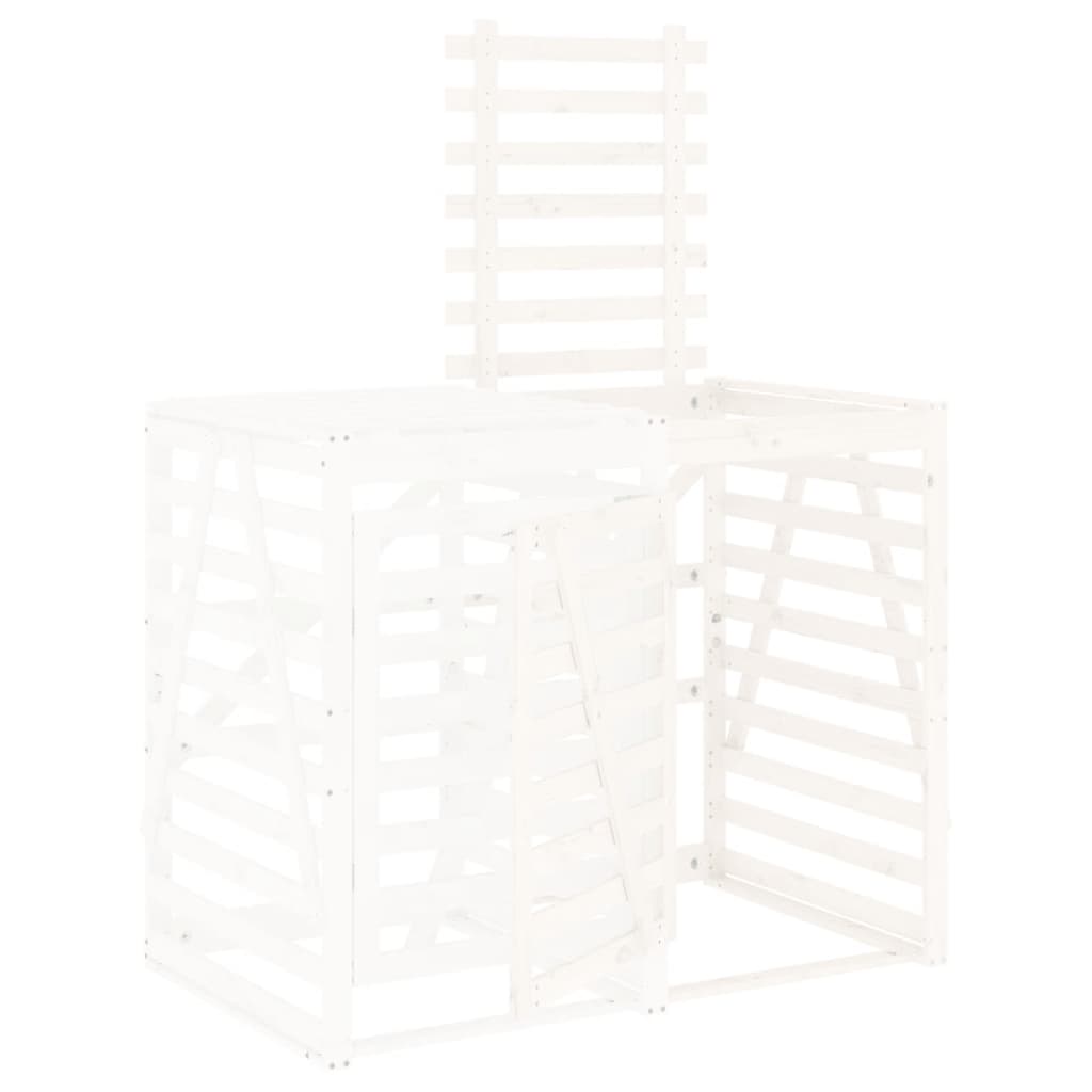 Extension pour abri poubelles blanc en pin massif