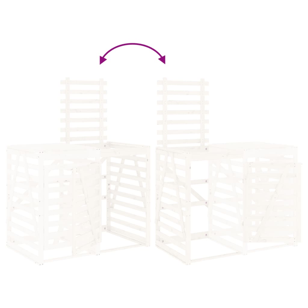 Extension pour abri poubelles blanc en pin massif