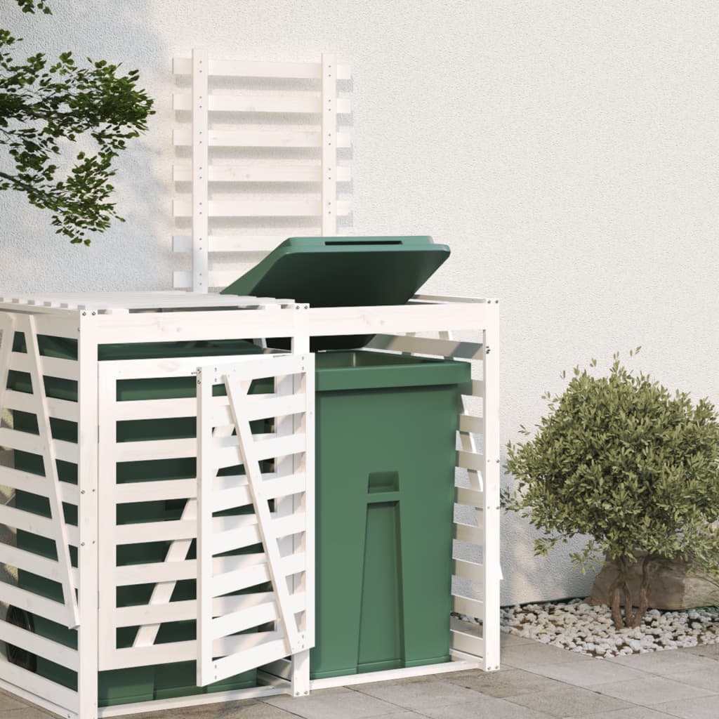 Extension pour abri poubelles blanc en pin massif