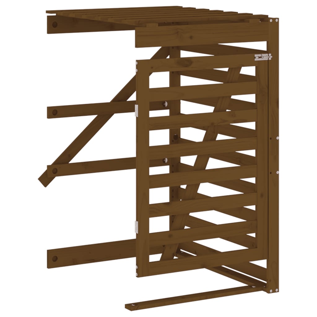 Extension for Wheelie Bin Storage Honey Brown Solid Pine