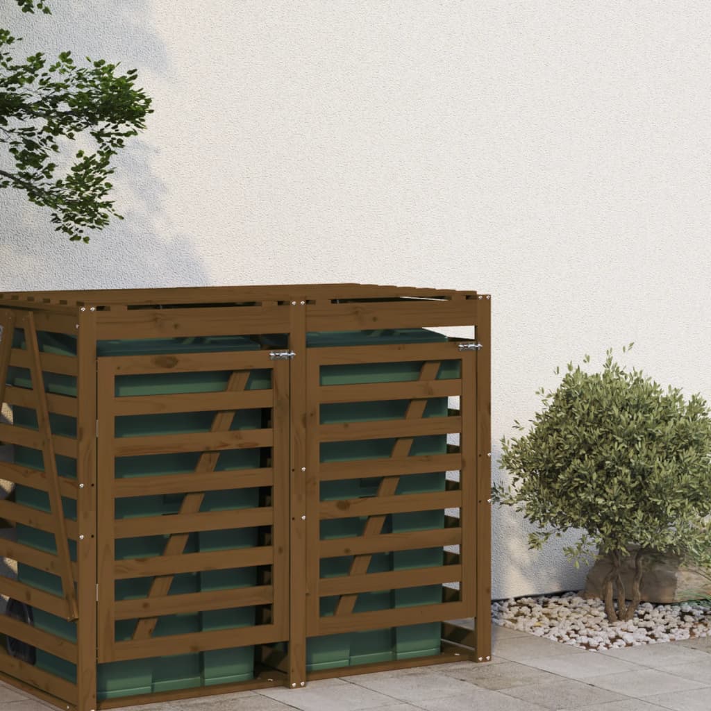 Extension for Wheelie Bin Storage Honey Brown Solid Pine