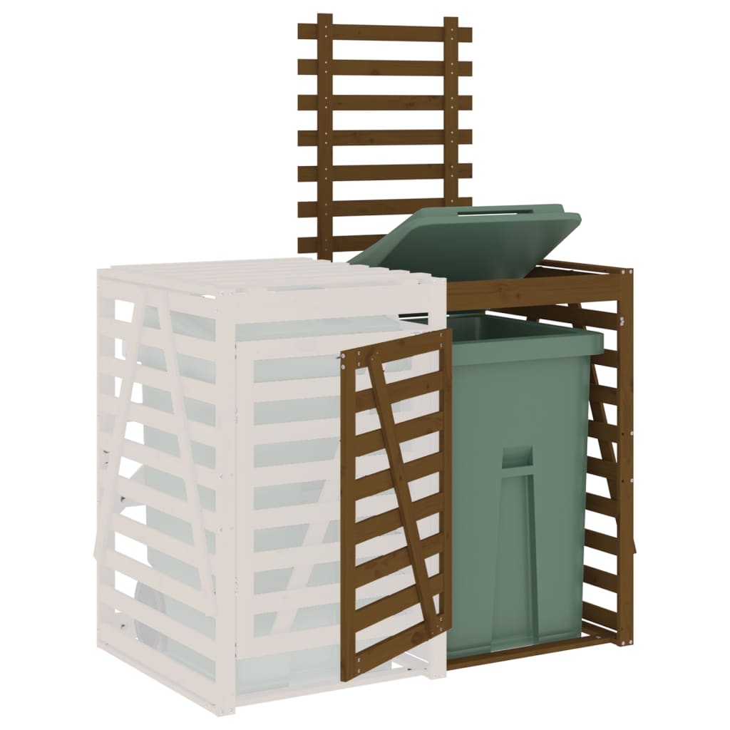 Extension for Wheelie Bin Storage Honey Brown Solid Pine