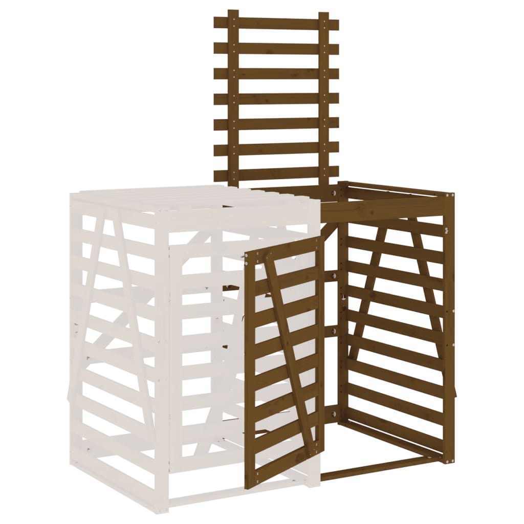 Extension for Wheelie Bin Storage Honey Brown Solid Pine