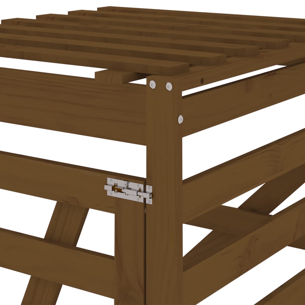 Extension for Wheelie Bin Storage Honey Brown Solid Pine