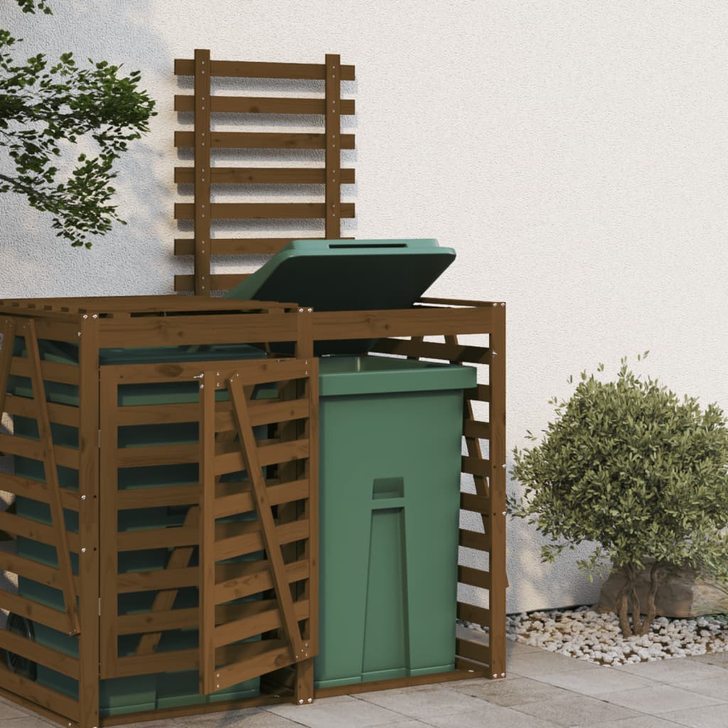 Extension for Wheelie Bin Storage Honey Brown Solid Pine