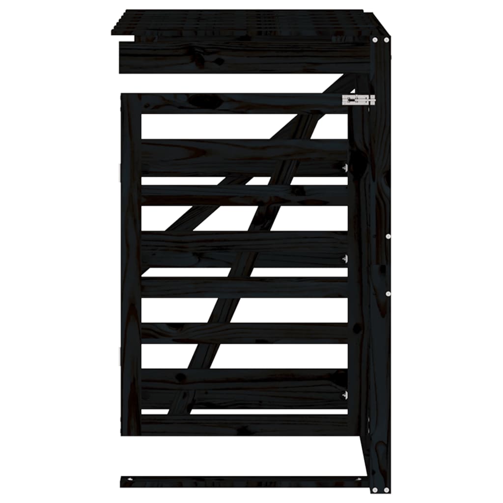 Extension for Wheelie Bin Storage Black Solid Pine
