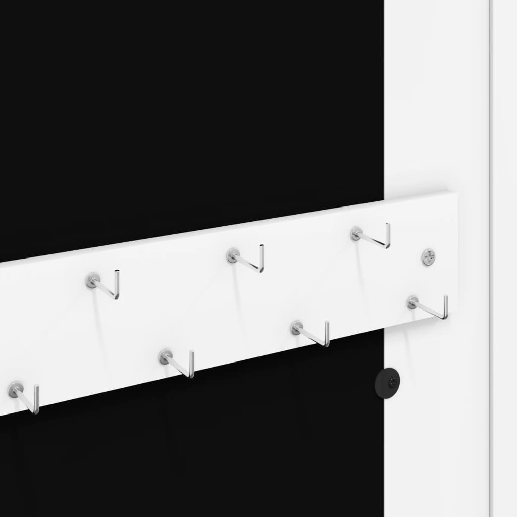 Armoire à bijoux avec miroir, fixation murale, blanc 30x8,5x67 cm
