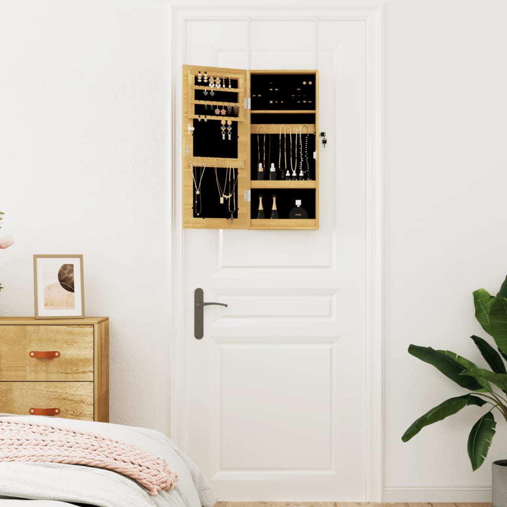 Jewelry Cabinet with Mirror Wall Mounted 30x8.5x67 cm