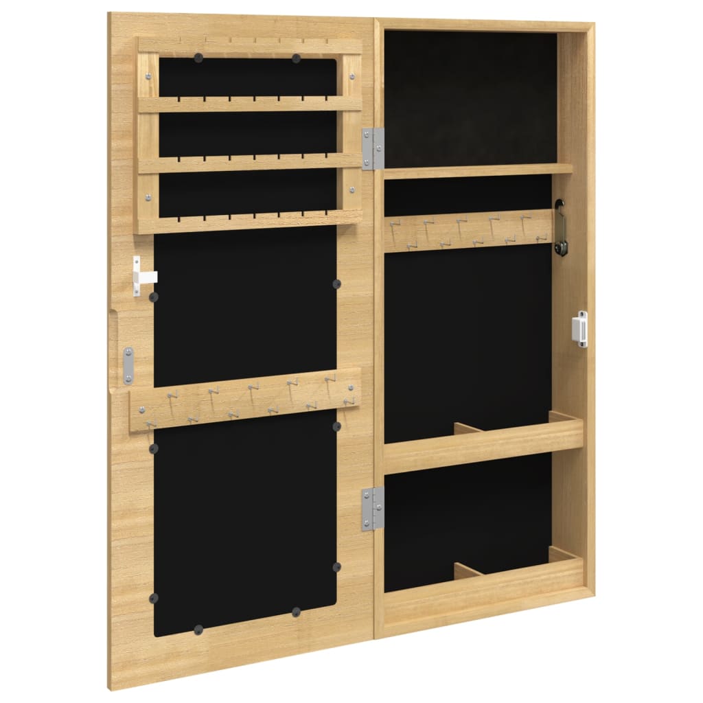 Jewelry Cabinet with Mirror Wall Mounted 30x8.5x67 cm