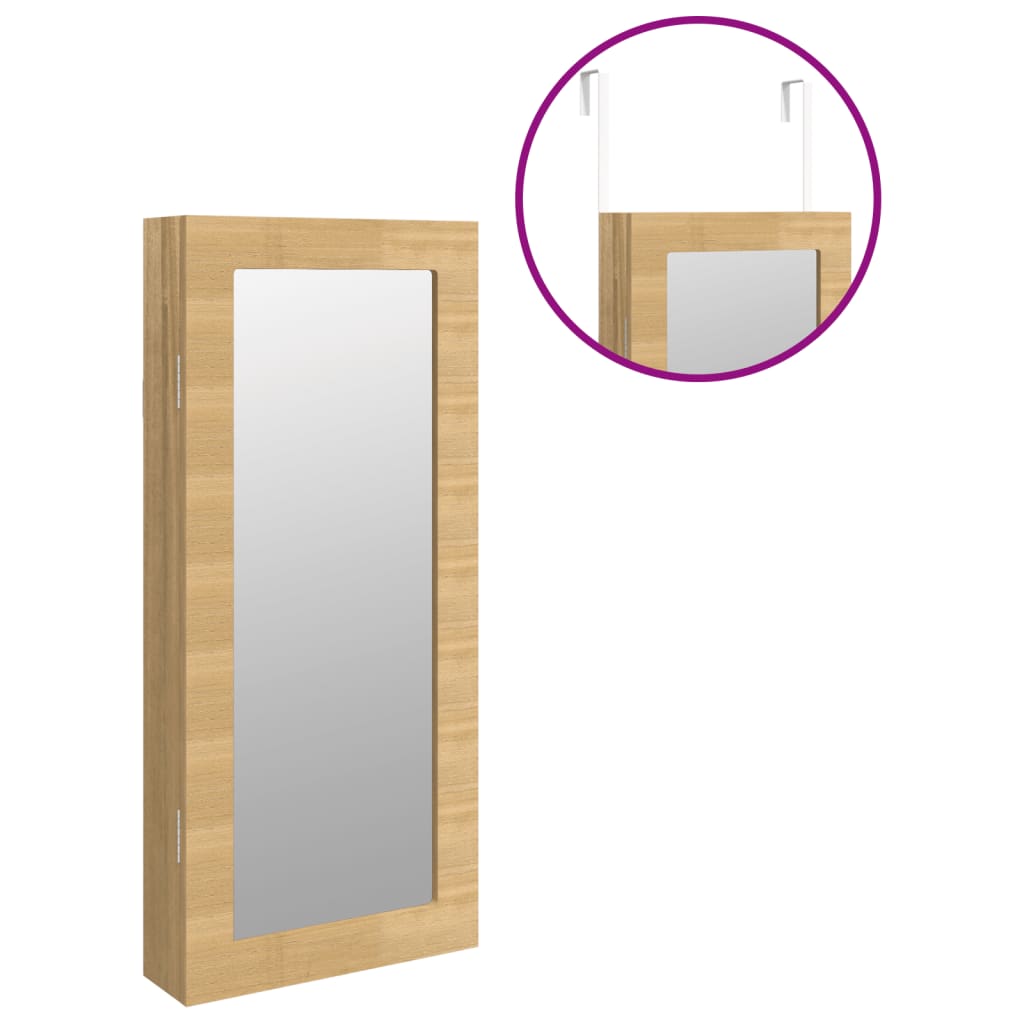 Jewelry Cabinet with Mirror Wall Mounted 30x8.5x67 cm