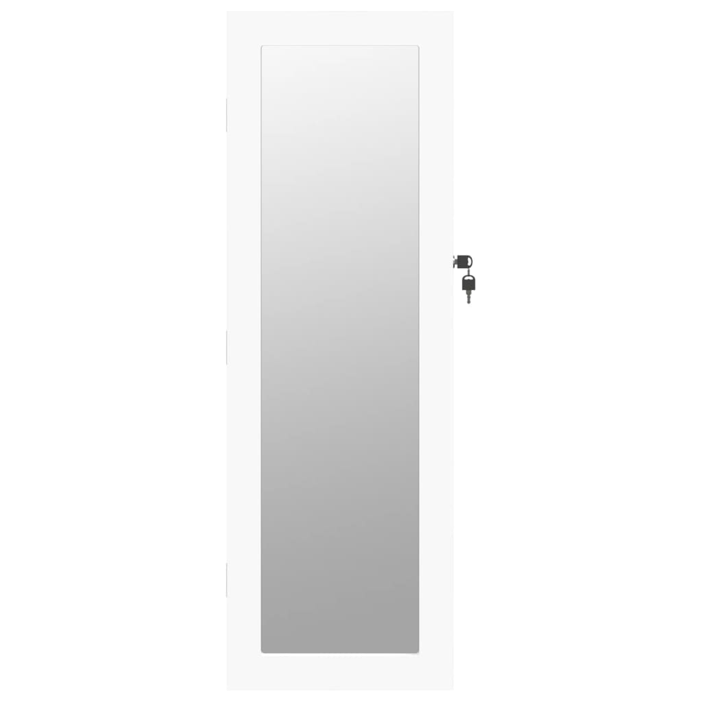 Armoire à bijoux avec miroir, murale, blanche 30x8,5x90 cm
