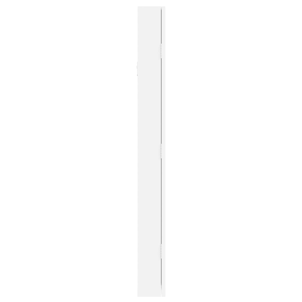 Armoire à bijoux avec miroir, murale, blanche 30x8,5x90 cm