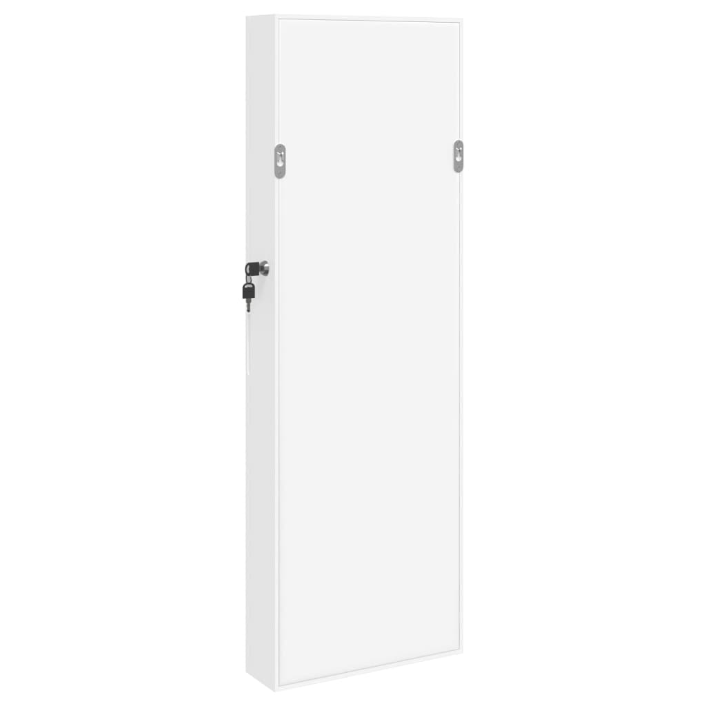 Armoire à bijoux avec miroir, murale, blanche 30x8,5x90 cm