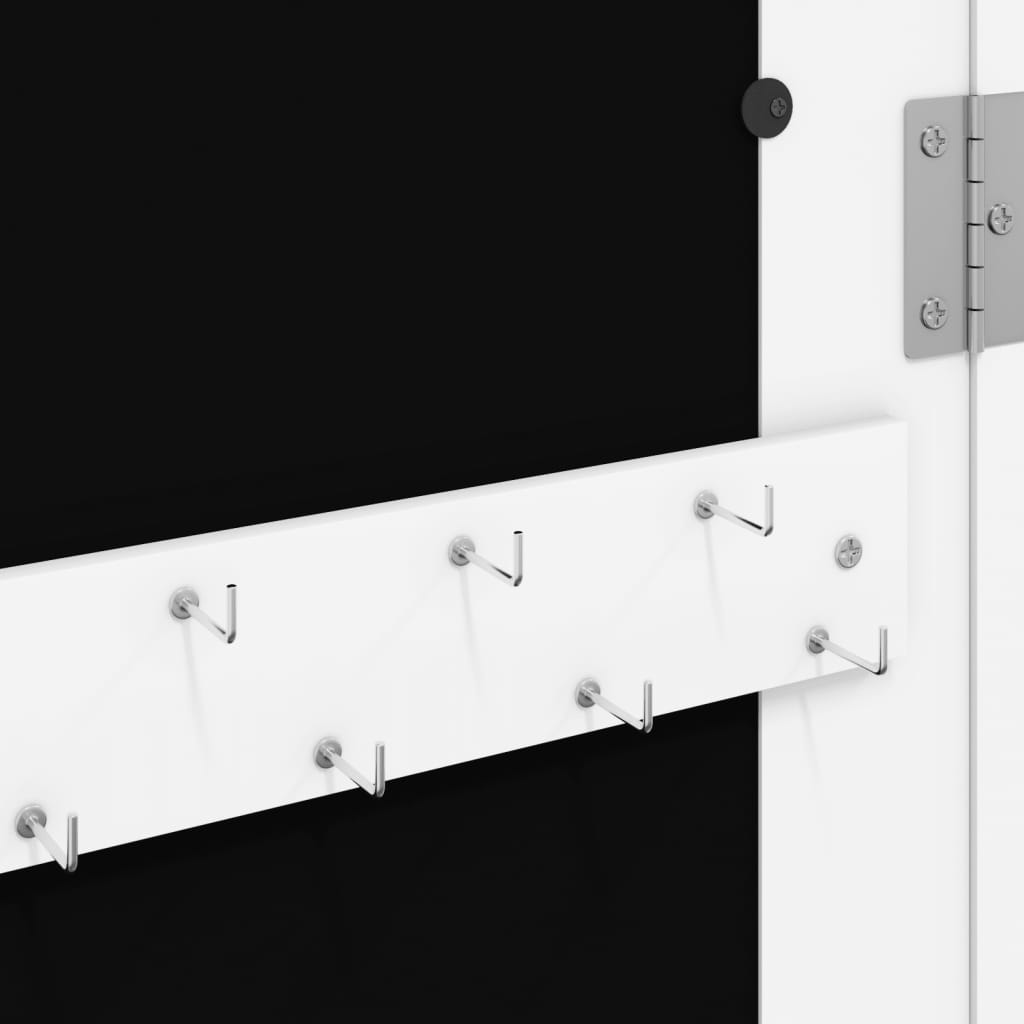 Armoire à bijoux avec miroir, murale, blanche 30x8,5x90 cm
